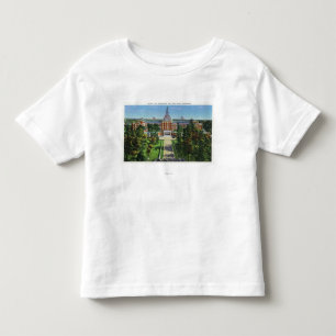 Camiseta Infantil Vista exterior da construção do seguro de vida d
