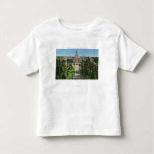 Camiseta Infantil Vista exterior da construção do seguro de vida de