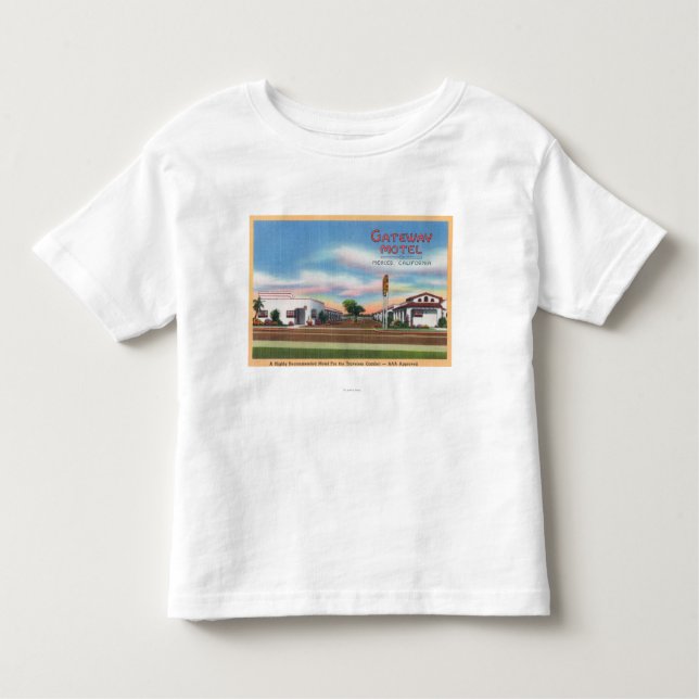 Camiseta Infantil Vista exterior da entrada MotelMerced, CA (Frente)