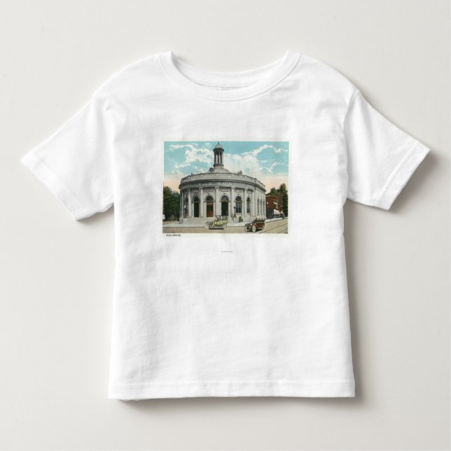 Camiseta Infantil Vista exterior da estação de correios 2 (Frente)