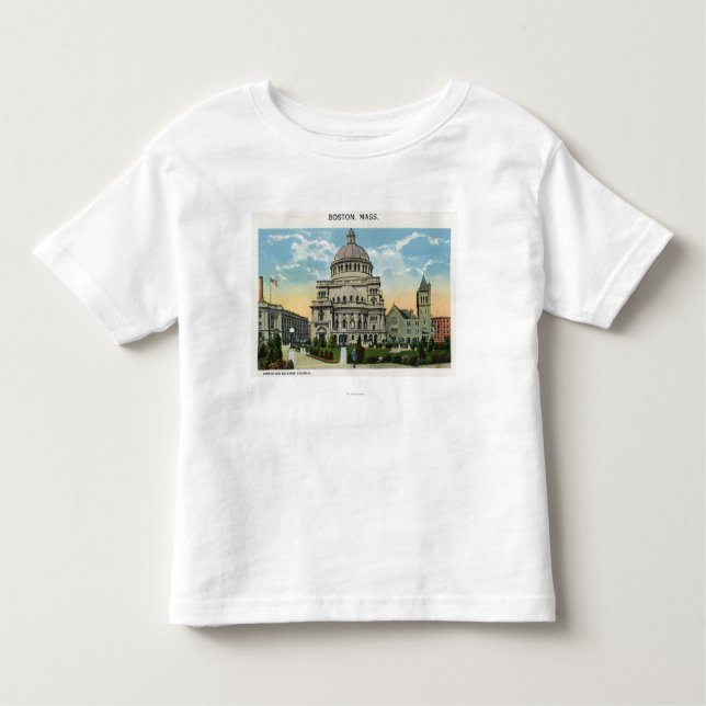 Camiseta Infantil Vista exterior da igreja da ciência cristã (Frente)