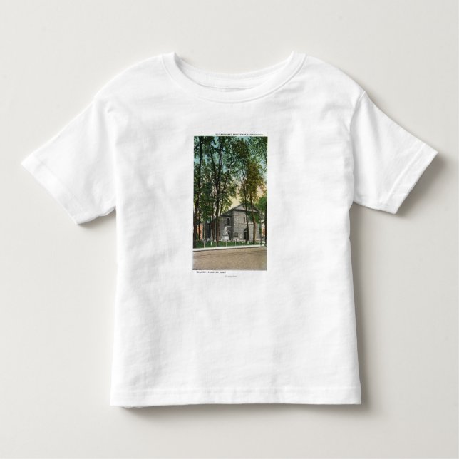 Camiseta Infantil Vista exterior da igreja do Dutch do protestante (Frente)