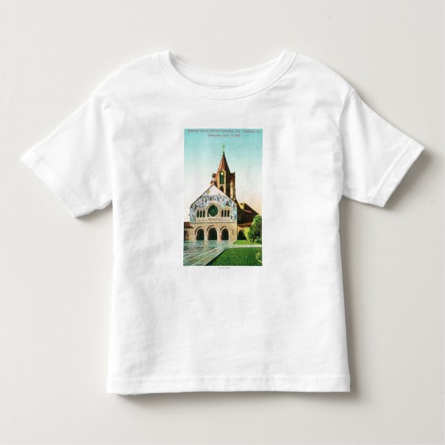 Camiseta Infantil Vista exterior da igreja memorável em Stanford U (Frente)