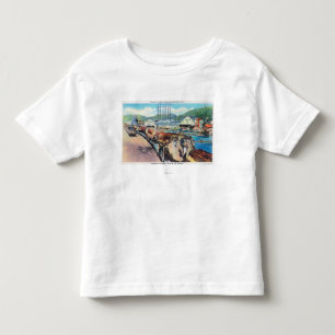 Camiseta Infantil Vista exterior da madeira serrada pacífica Co,
