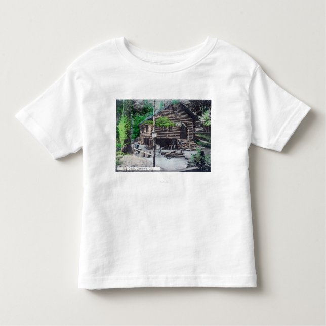 Camiseta Infantil Vista exterior de um registro CabinCazadero, CA (Frente)