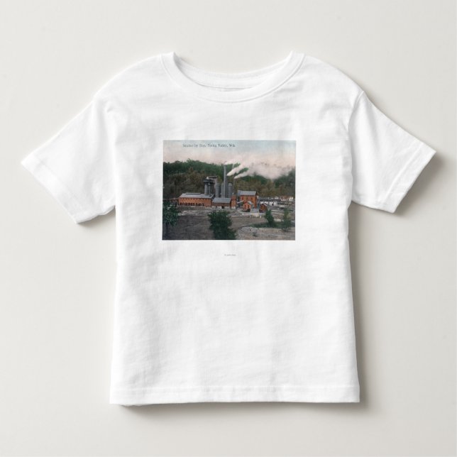 Camiseta Infantil Vista exterior de uma planta de Smelting (Frente)