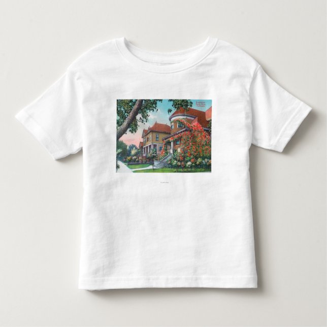 Camiseta Infantil Vista exterior de uma residência típica (Frente)
