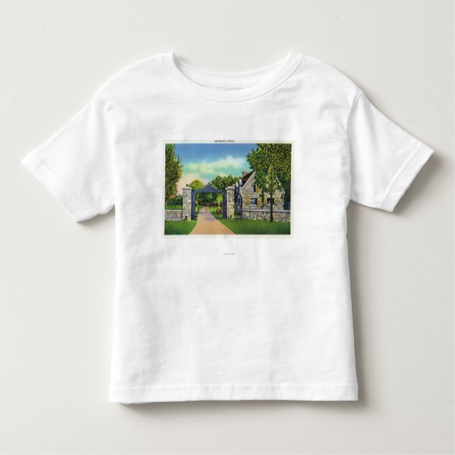 Camiseta Infantil Vista exterior do alojamento da entrada (Frente)