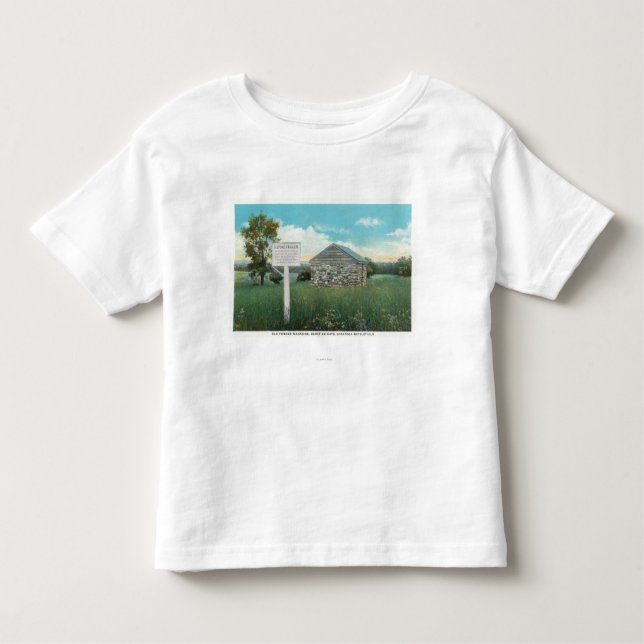 Camiseta Infantil Vista exterior do compartimento de pó velho (Frente)