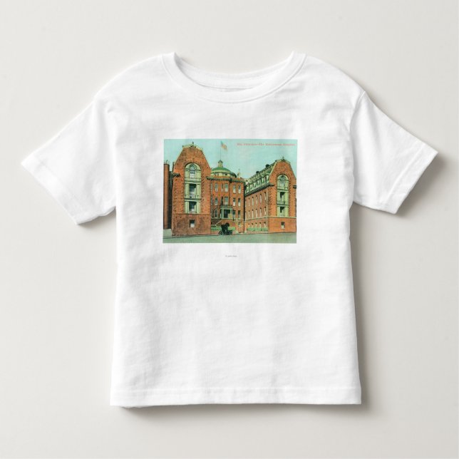 Camiseta Infantil Vista exterior do hospital de Hahnemann (Frente)