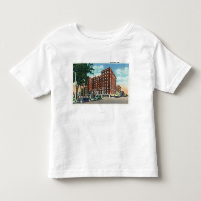 Camiseta Infantil Vista exterior do hotel de Mark Twain (Frente)