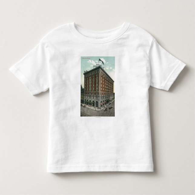 Camiseta Infantil Vista exterior do hotel Rochester (Frente)
