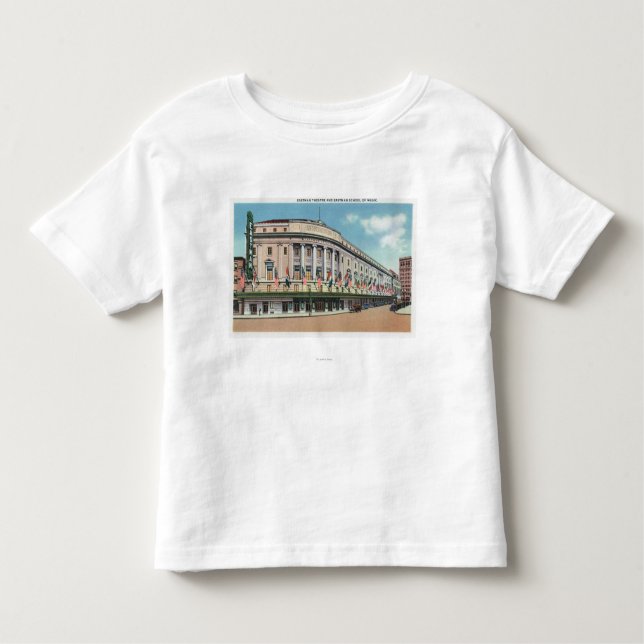 Camiseta Infantil Vista exterior do teatro de Eastman & da escola de (Frente)