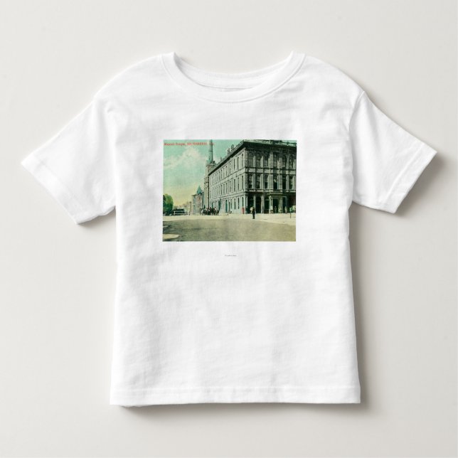 Camiseta Infantil Vista exterior do templo maçónico (Frente)