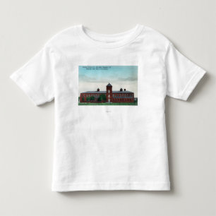Camiseta Infantil Vista exterior dos moinhos da seda do Co do