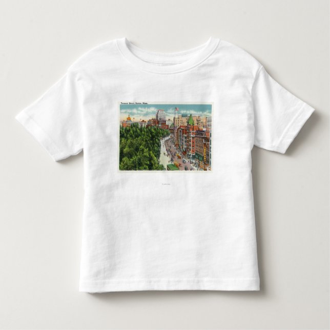 Camiseta Infantil Vista geral da rua de Tremont (Frente)