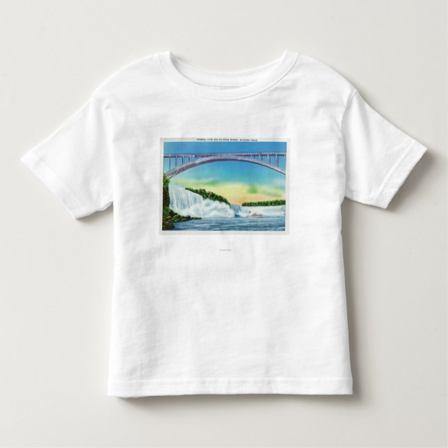 Camiseta Infantil Vista geral das quedas e do arco-íris (Frente)