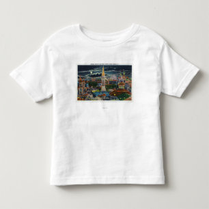 Camiseta Infantil Vista geral de Luna Park na noite