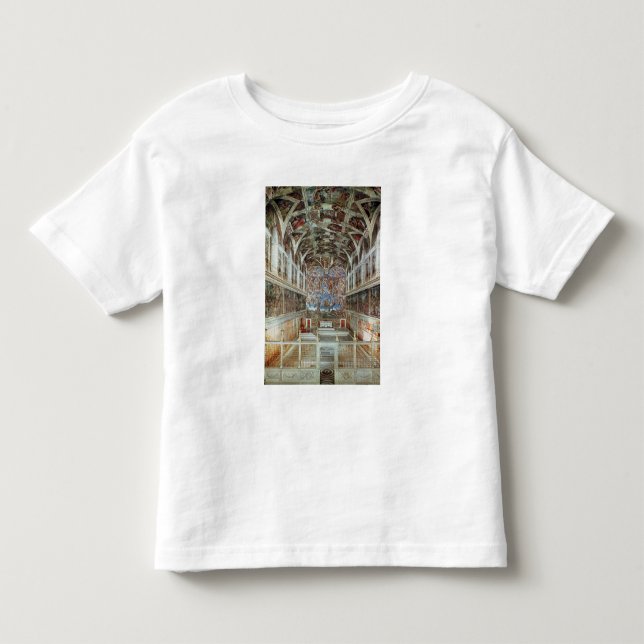Camiseta Infantil Vista interior da capela de Sistine (Frente)