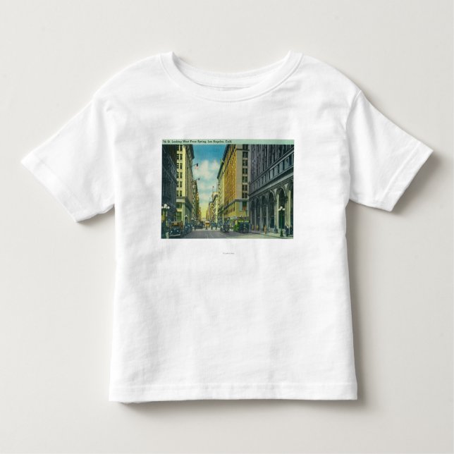 Camiseta Infantil Vista ocidental da 7a rua da rua do primavera (Frente)
