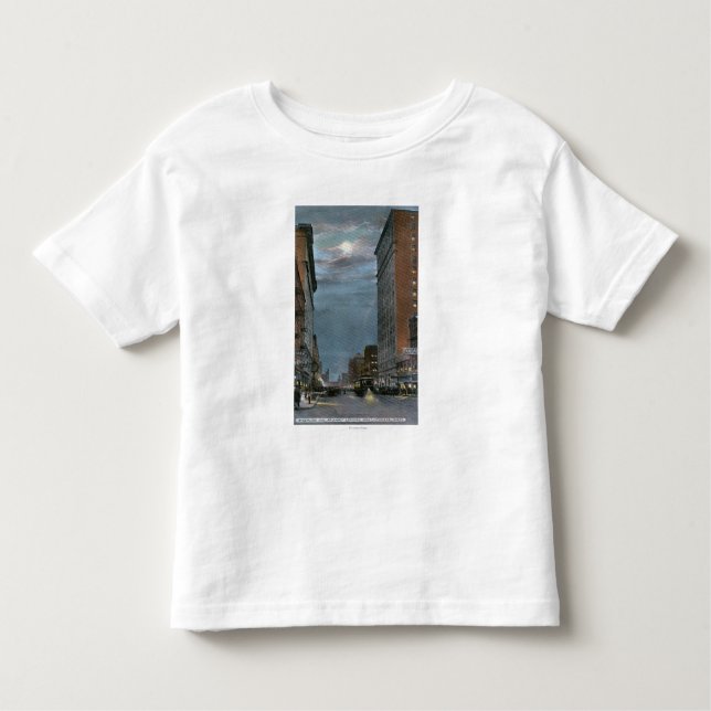 Camiseta Infantil Vista ocidental da avenida do beira-rio na noite (Frente)