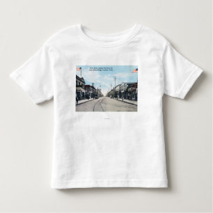 Camiseta Infantil Vista ocidental da rua da garça-real da ponte