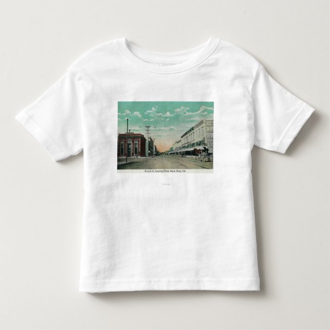 Camiseta Infantil Vista ocidental de quarto StreetSanta Rosa, CA (Frente)