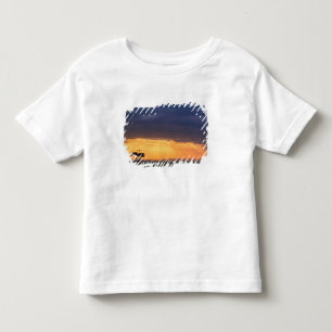 Camiseta Infantil Vista panorâmica de abutre e árvore de acácia