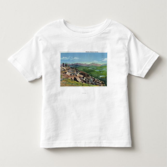 Camiseta Infantil Vista para baixo do memorial Hwy de Whiteface (Frente)