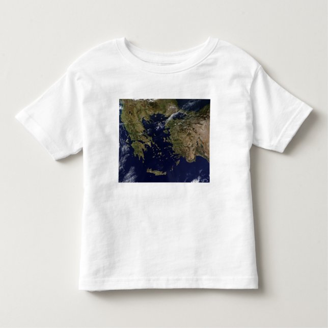 Camiseta Infantil Vista por satélite da Grécia e da Turquia (Frente)