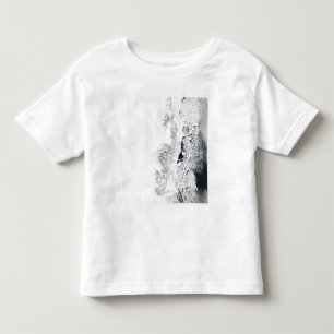 Camiseta Infantil Vista satélite da costa oriental de Greenlan