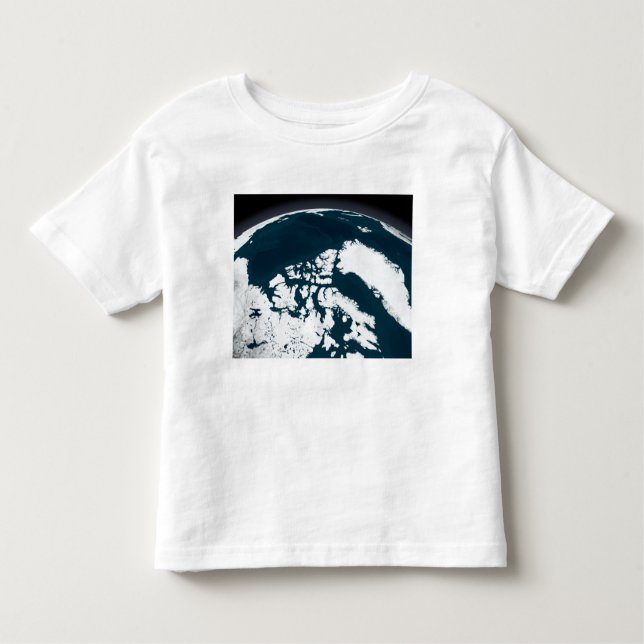 Camiseta Infantil Vista sobre a Gronelândia e o Oceano Ártico (Frente)