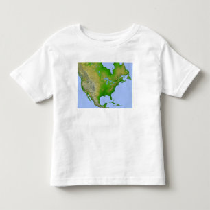 Camiseta Infantil Vista topográfica de America do Norte