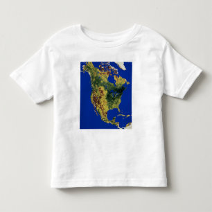 Camiseta Infantil Vista topográfica do norte e da América Central