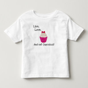 CAMISETA INFANTIL VIVA, AME E COMA CUPCAKES!