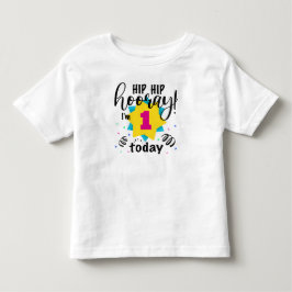 Camiseta Infantil Viva Hip Hip Hoje Eu Faço Um Ano