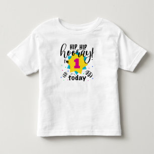 Camiseta Infantil Viva Hip Hip Hoje Eu Faço Um Ano