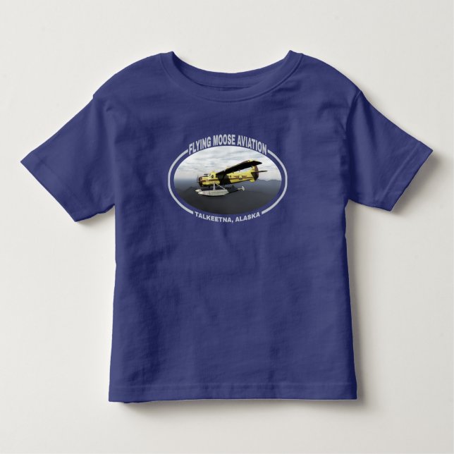 Camiseta Infantil Voando Moose Aviation de Havilland DH3-C Otter (Frente)
