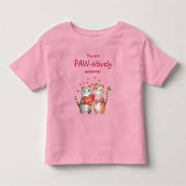 Camiseta Infantil Você é absolutamente Incrível Gato Vermelho e Rosa