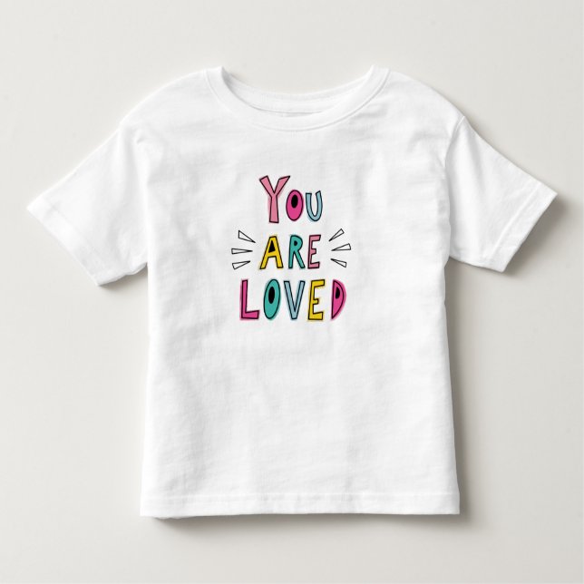 Camiseta Infantil Você É Amado Citação Motivacional Rosa (Frente)