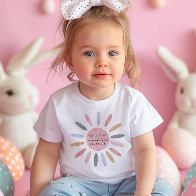 Camiseta Infantil Você É Meu Sol | Pastel cotovelo-cônico (Criador carregado)