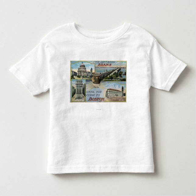 Camiseta Infantil Você não sabe os feijões, vistas cénicos de Boston (Frente)