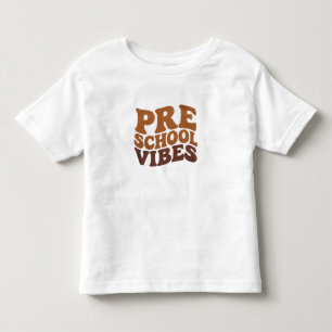 Camiseta Infantil Voltar às aulas primeiro dia do pré-escolar Groovy