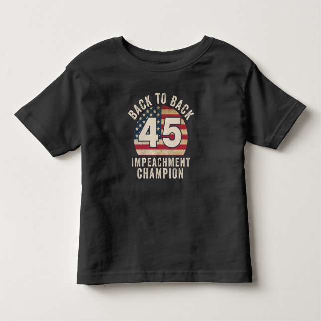 Camiseta Infantil Voltar para trás Impeachment Champ Flag Americano  (Frente)