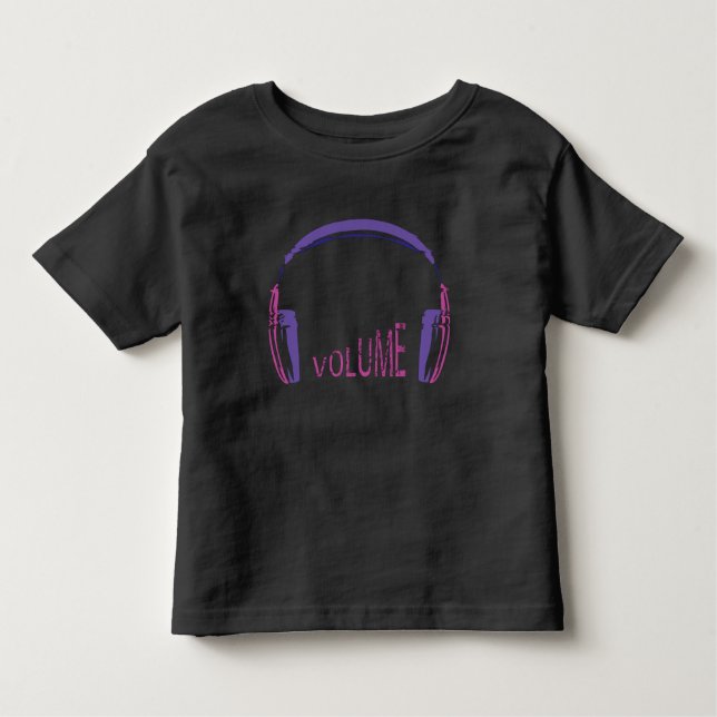 Camiseta Infantil Volume de fones de ouvido (Frente)