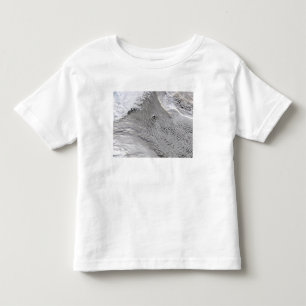 Camiseta Infantil Vortices da nuvem fora da ilha de janeiro Mayen