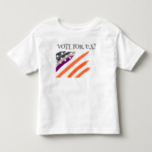 Camiseta Infantil Votação Personalizada Para US/U.S. Crianças Brilha