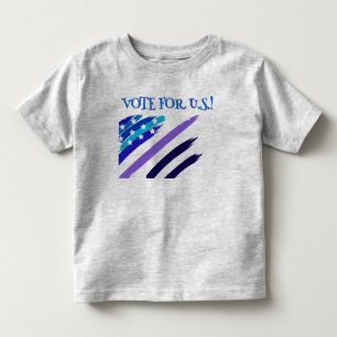 Camiseta Infantil Votação Personalizada Para US/U.S. Crianças Brilha