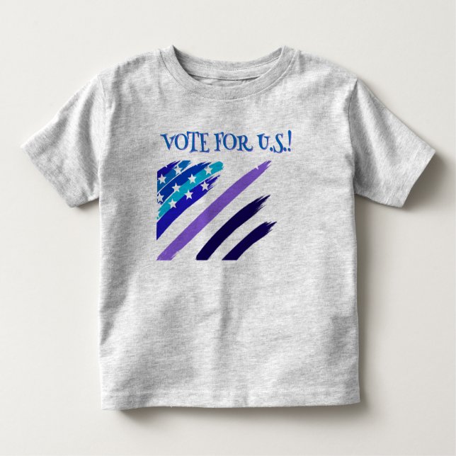 Camiseta Infantil Votação Personalizada Para US/U.S. Crianças Brilha (Frente)