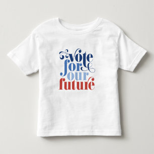 Camiseta Infantil Votar Para A Nossa Futura Eleição Vermelha Branc